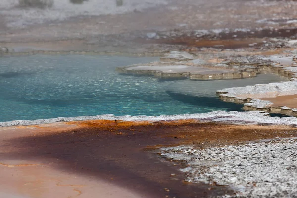 Bright Blue Thermal Waters Doublet Pool Its Unique Bacteria Mineral — Stock Photo, Image