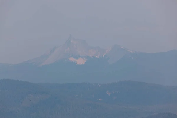 Fumo Atmosférico Espesso Incêndio 790 Perto Prospect Oregon Quase Completamente — Fotografia de Stock