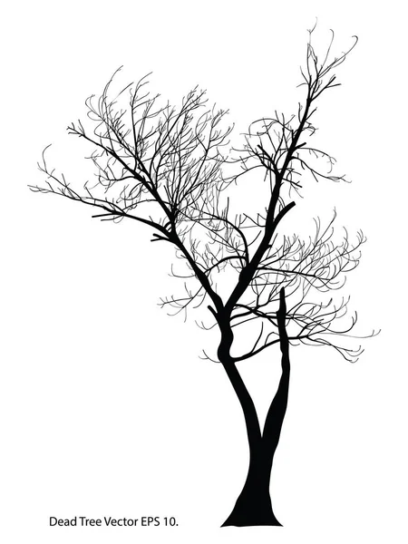 Árvore Morta Sem Folhas Ilustração Vetorial Esboçada Eps —  Vetores de Stock