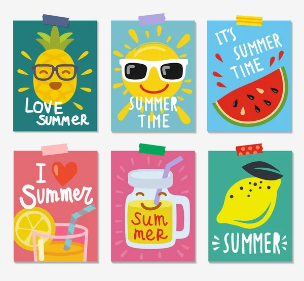 Zomer thema posters — Stockvector