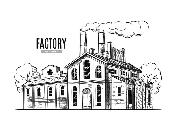 Industrial factory vector — Stock Vector