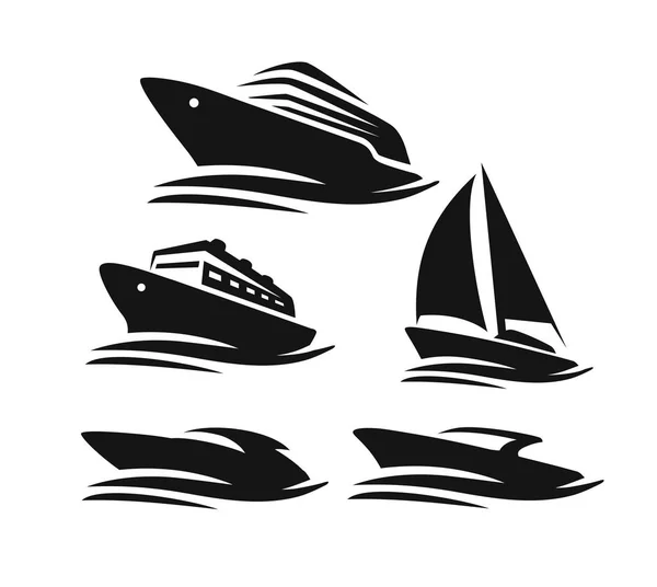 Barcos y barcos — Vector de stock