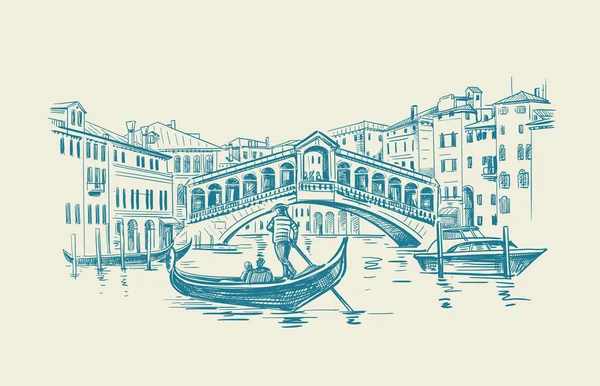 Venise dessiné à la main — Image vectorielle