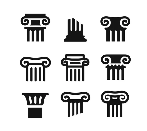 Architectural columns black — Stock Vector