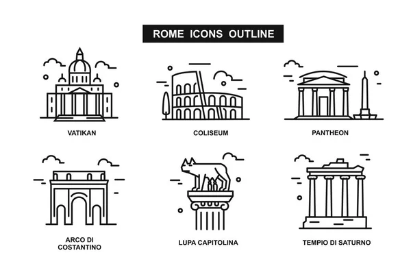 Icono Roma plano — Archivo Imágenes Vectoriales