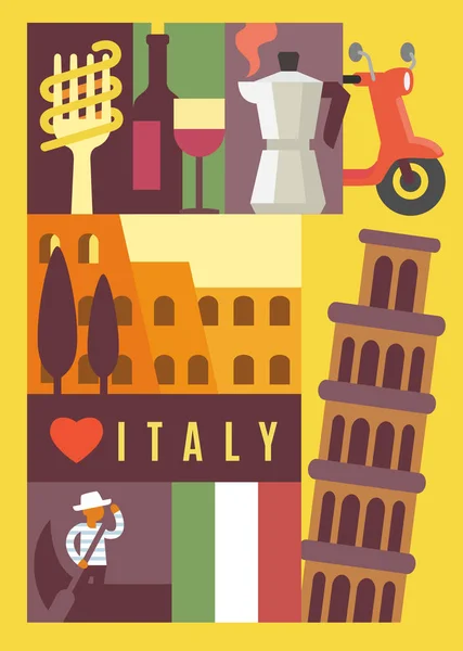 Italy landmark seamless — Stock Vector