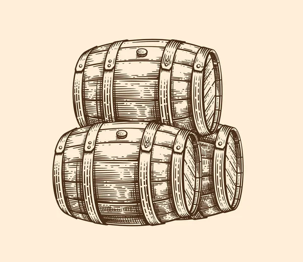 Vector de madera barril viejo — Vector de stock