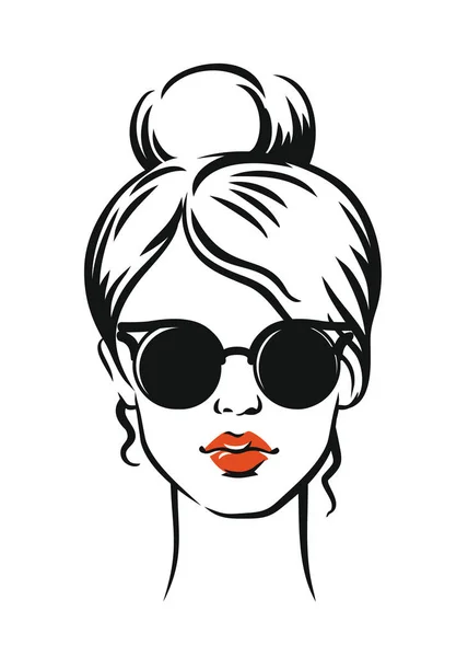 Chica con estilo en gafas — Archivo Imágenes Vectoriales