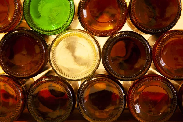 Bottiglie di birra in vetro vuote — Foto Stock