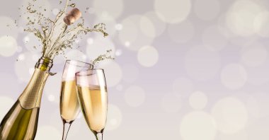 Şampanya sıçramasına arka plan