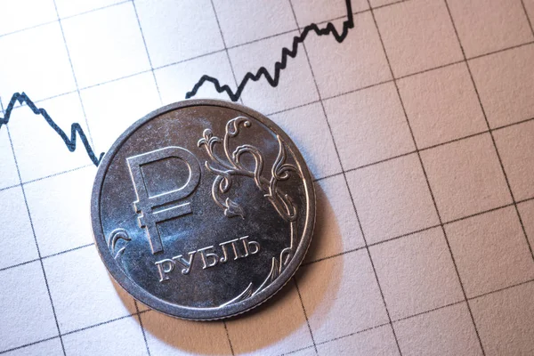 Ruble and stock exchange — Stock Photo, Image