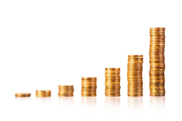 Stacks of golden coins — Stock Photo, Image