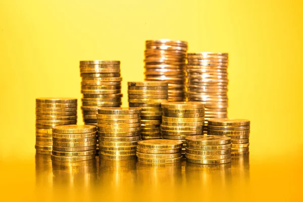 Stacks of gold coins — Stock Photo, Image
