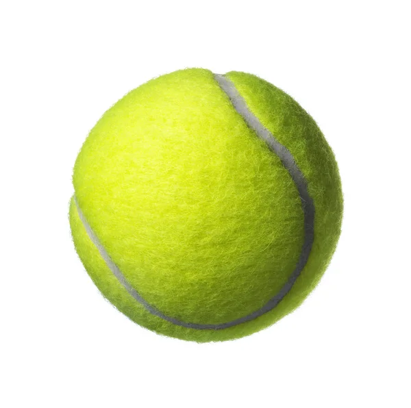 Grön Tennisboll Isolerad Vit — Stockfoto