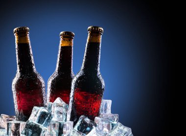 Soğuk şişeler ve taze bira