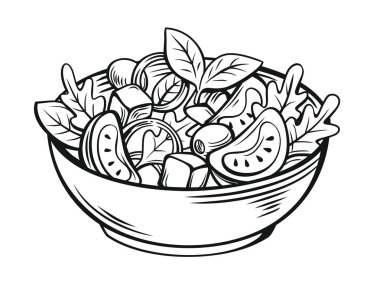 fresh salad with lettuce clipart