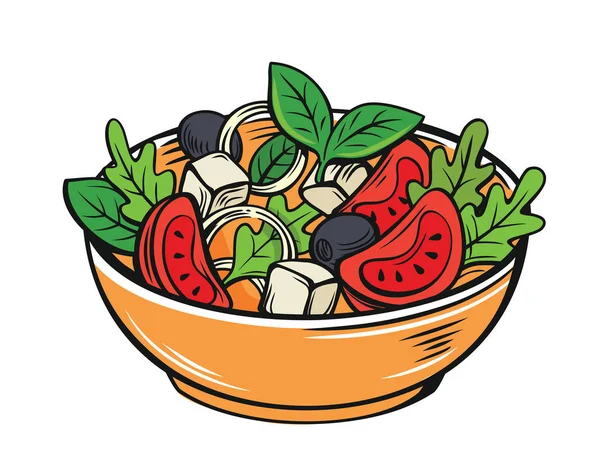 Fresh salad with lettuce — Stock Vector