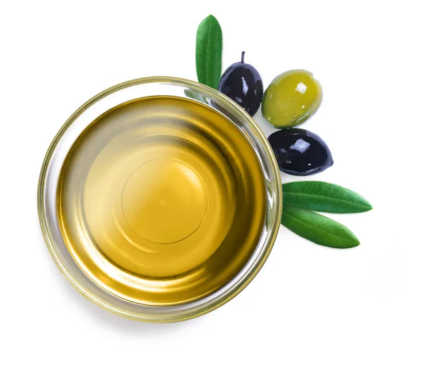 Skleněná mísa s olivami — Stock fotografie