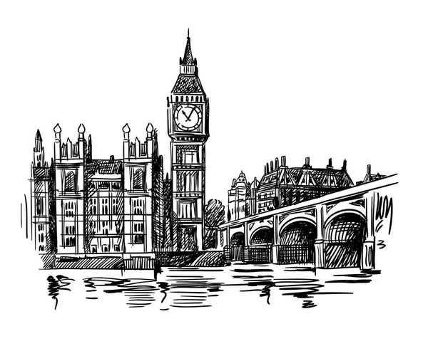 Repère londonien Big Ben — Image vectorielle