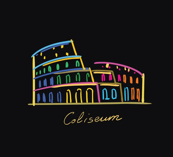 Colosseum briefkaart kleur — Stockvector