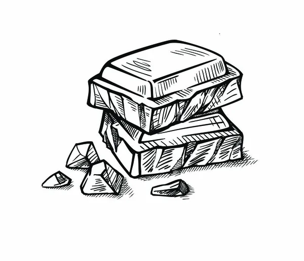 Stukken van chocolade — Stockvector