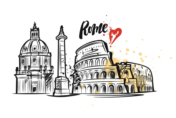 Rome engraved illustration — Stock Vector