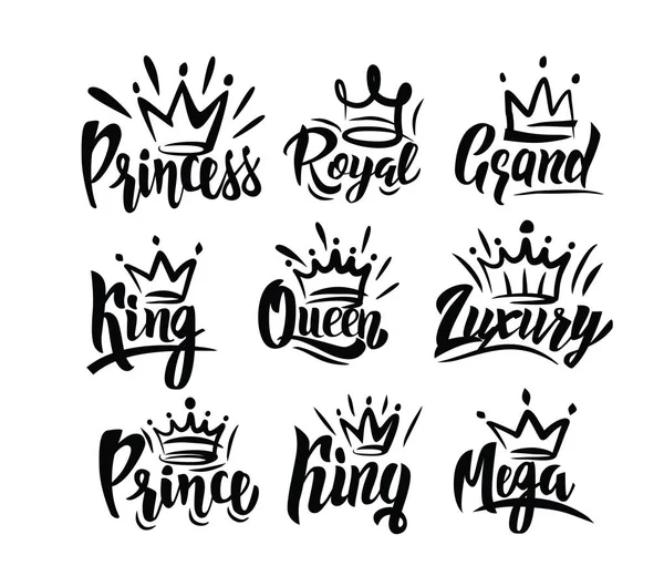 Crown logo with text — Stock Vector