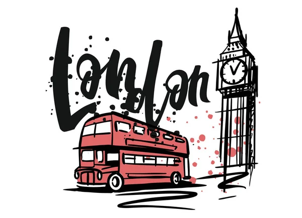 London ink sketch — Stock Vector