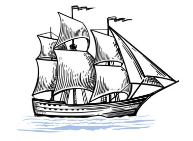 yelkenli eski gemi kroki