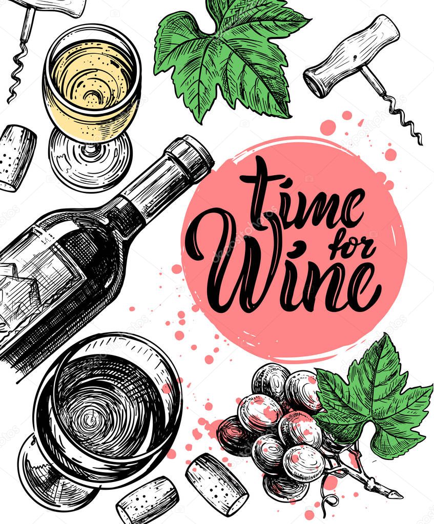 Wine sketch illustration