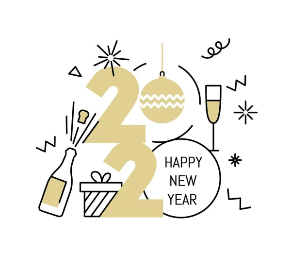 Nyår Gold 2020 nummer design — Stock vektor