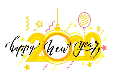 Yeni Yıl amblemi 2020 numara tasarımı