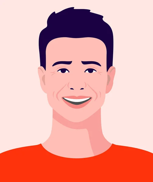 Mladý muž v tričku usmívající se avatar — Stockový vektor