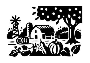 Elma ağacı kabağı ve patlıcan bir yatakta yetişir.