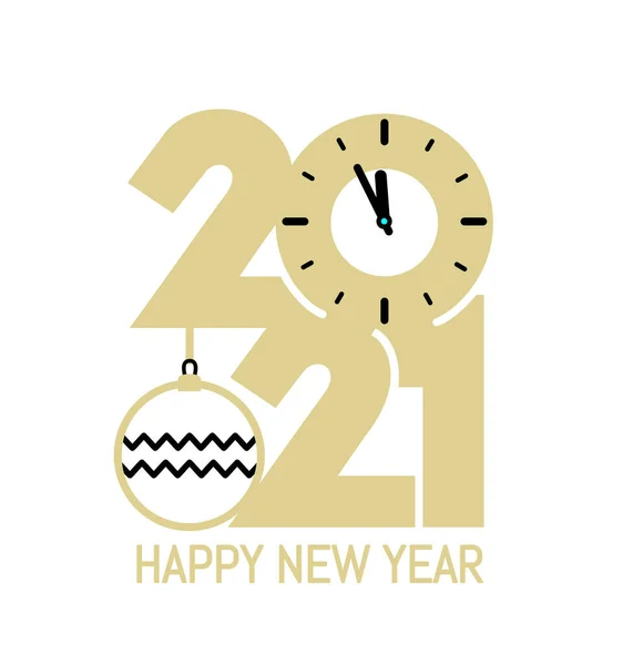 New Year gold 2021 number design — Stock Vector