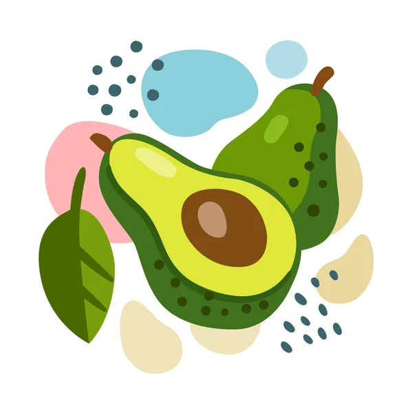 Свежий авокадо на абстрактном фоне — стоковый вектор
