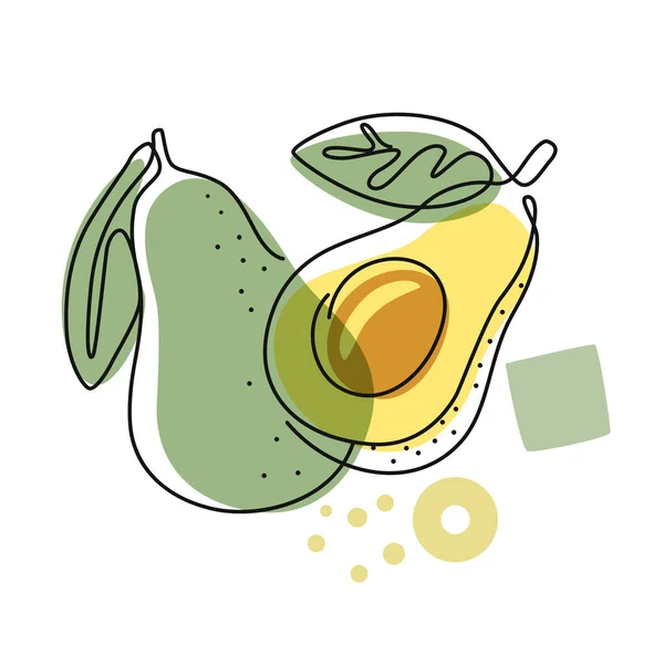Verse avocado op kleur abstracte achtergrond — Stockvector