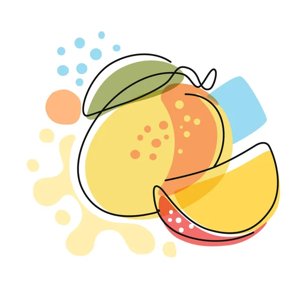 色彩抽象背景的新鲜芒果 — 图库矢量图片