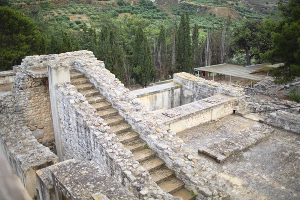 Vista Las Excavaciones Palacio Knossos Creta Imagen de archivo