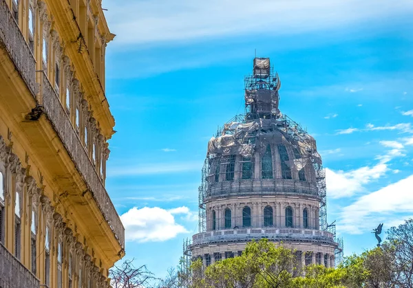 The Capitol building or El Capitolio being reconstructed, the building is one of Cuba\'s most important landmarks and symbols.