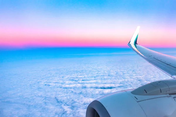 Planet Earth horizon seen from a commercial plane