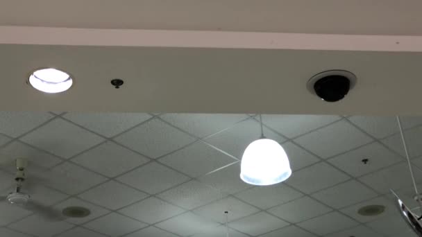 Caméra Sécurité Dôme Dessus Plafond Intérieur Magasin — Video