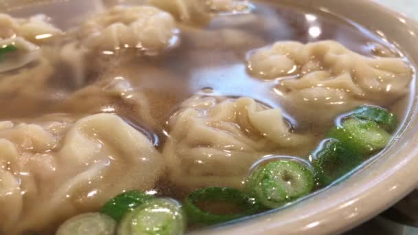 Motion Hot Wun Tun Soup Steam Hon Chinese Restaurant — Stock Video