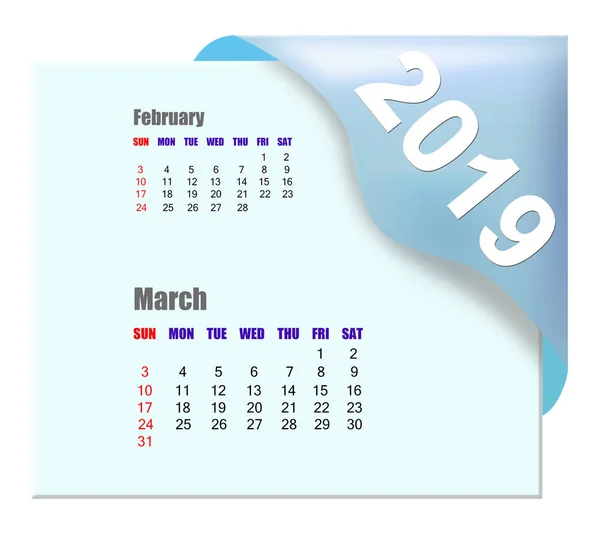 Resumo Calendário Março 2019 — Fotografia de Stock