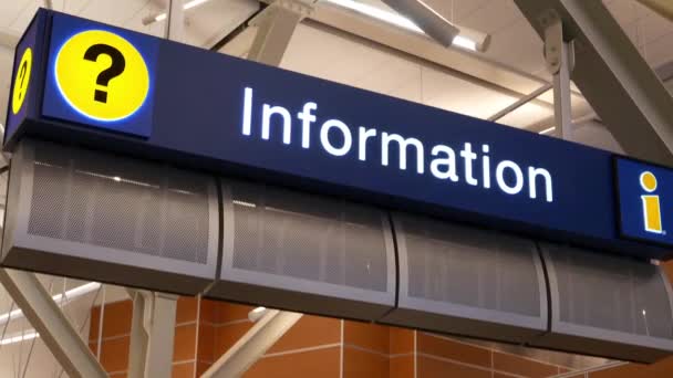 Motion Information Sign All Aeroporto Yvr — Video Stock