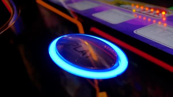 Motion Woman Pressing Play Button Slot Machine Casino — Stock Video