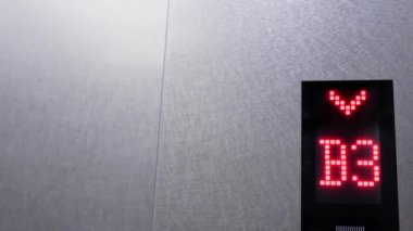 Alışveriş merkezi içinde B2'den B5 katına asansörle gelen insanların hareketi