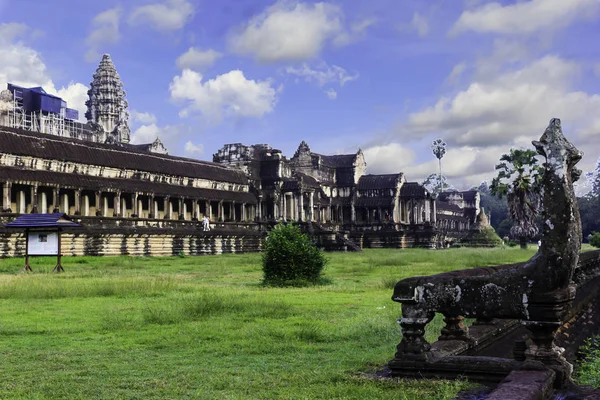 Kamboçya Daki Antik Ören Angkor Wat Tapınağı Sabah Saat — Stok fotoğraf