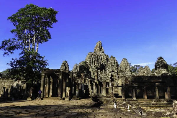 Ruiny Starożytnej Świątyni Bayon Siem Reap Kambodża — Zdjęcie stockowe