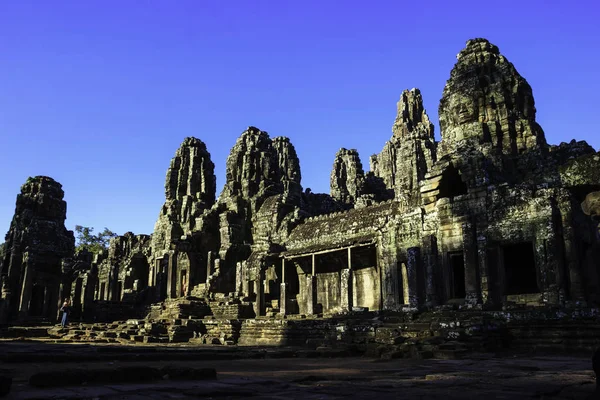 Ruiny Starożytnej Świątyni Bayon Mieście Siem Reap — Zdjęcie stockowe